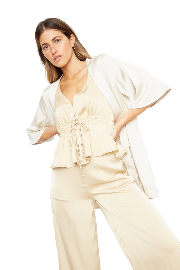 Kimono Lis satin dorado