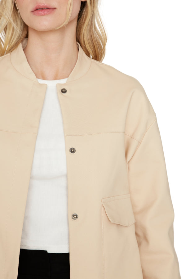 Chaqueta Bomber manga larga crudo