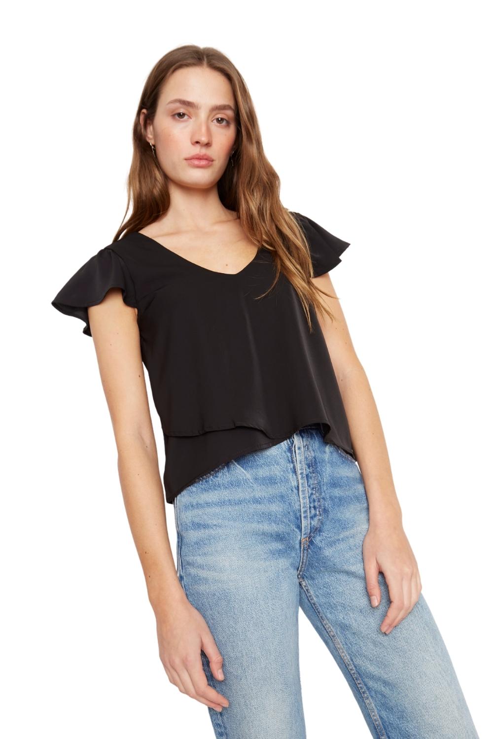 Polera Sara manga corta III negra