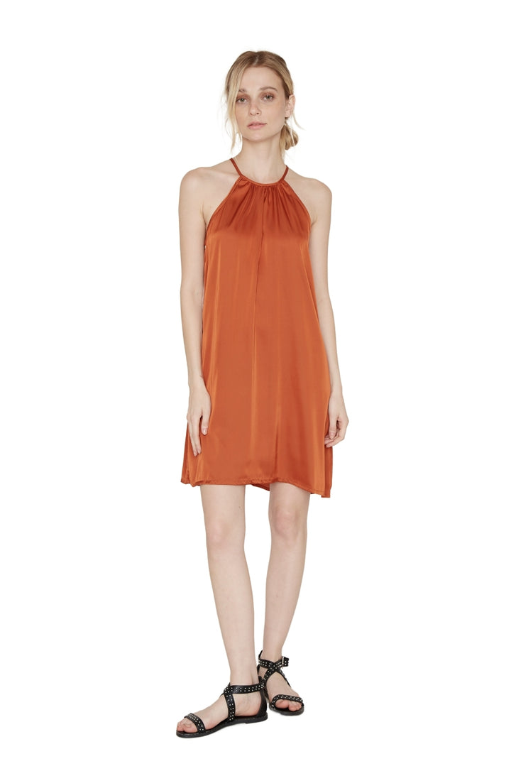 Vestido Rena satin cobre