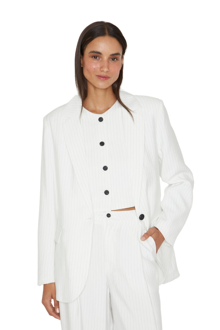 Vest Oxford rayas blanco