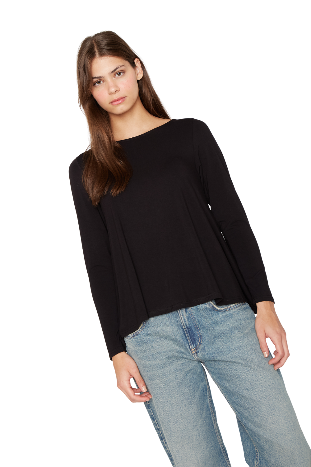 Polera Bianca campana negra