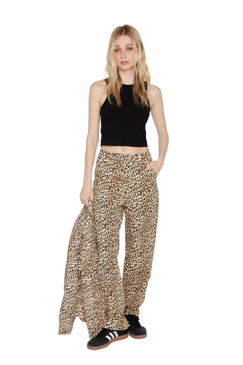 Pantalón animal print denim