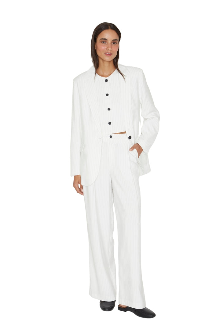 Vest Oxford rayas blanco