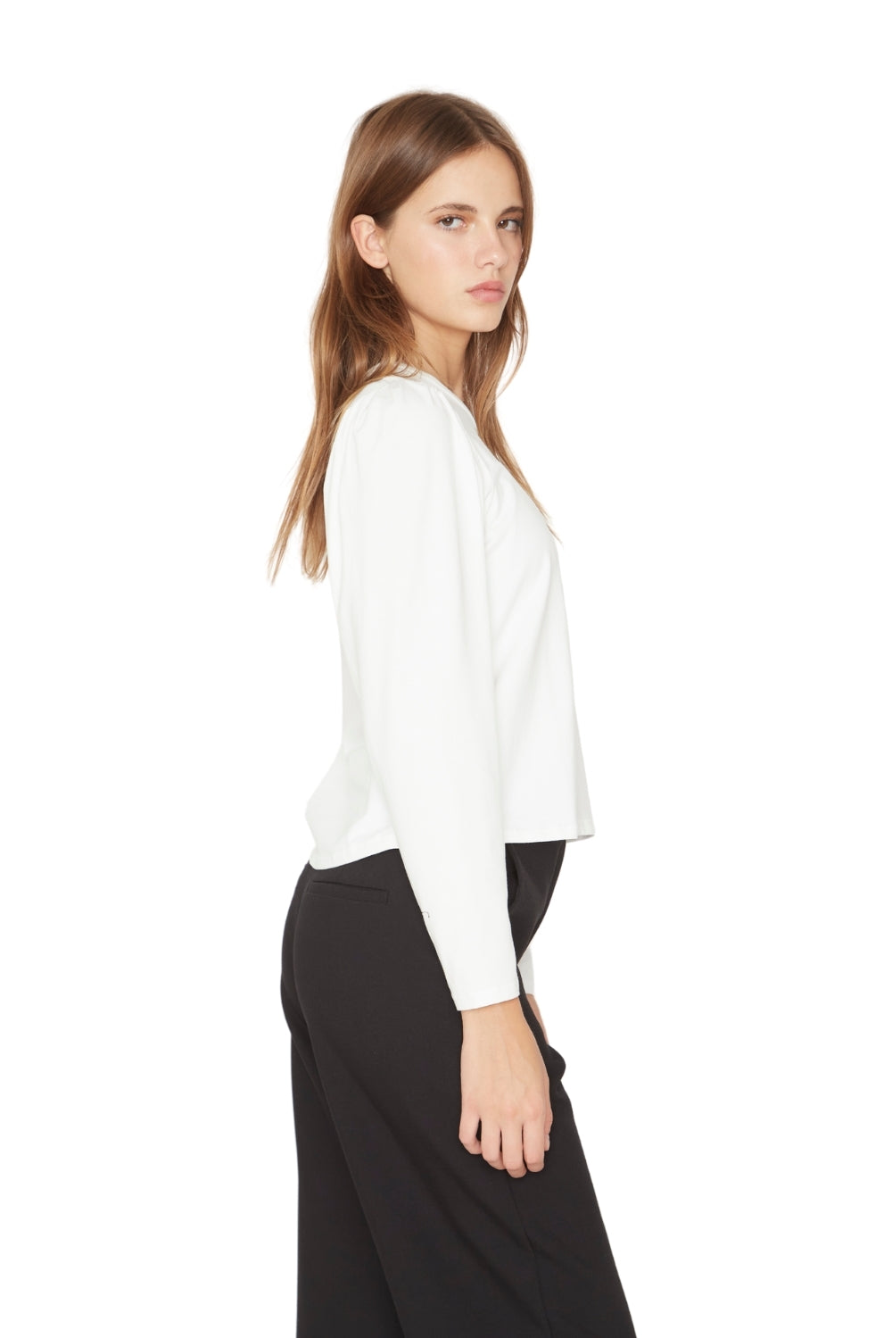 Polera Alicia manga larga blanca