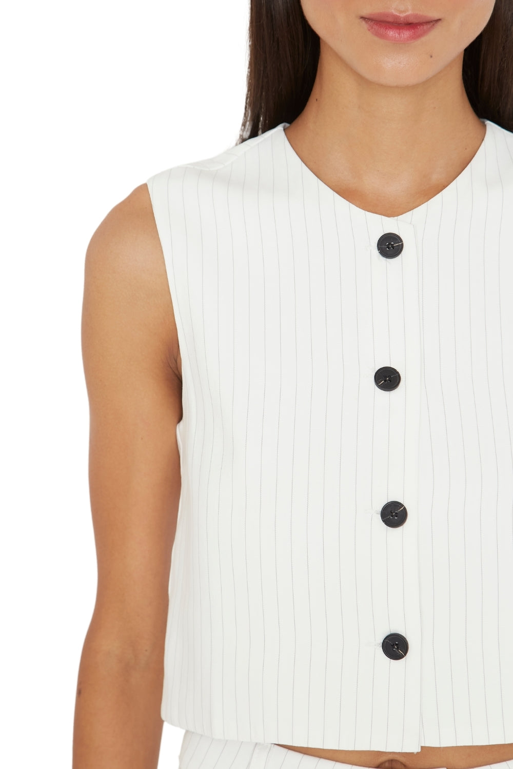 Vest Oxford rayas blanco