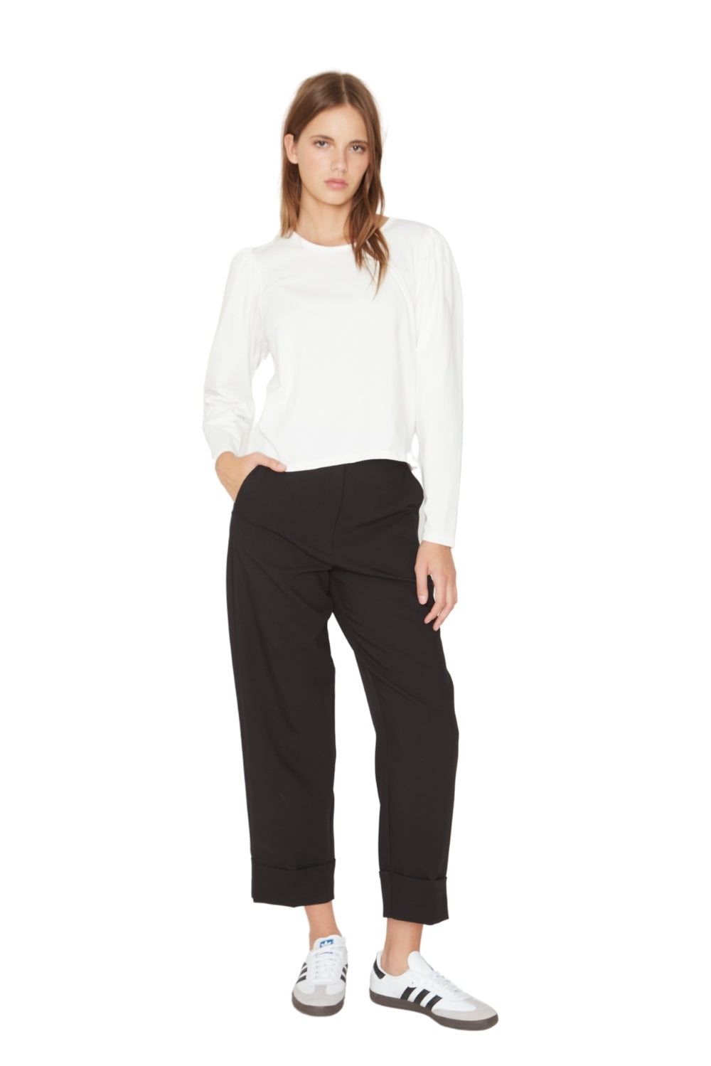 Polera Alicia manga larga blanca
