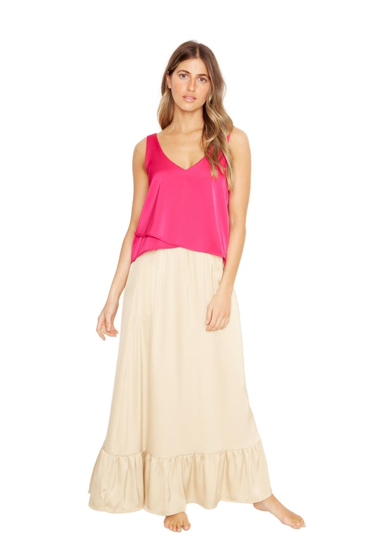 Falda Ana satin dorada