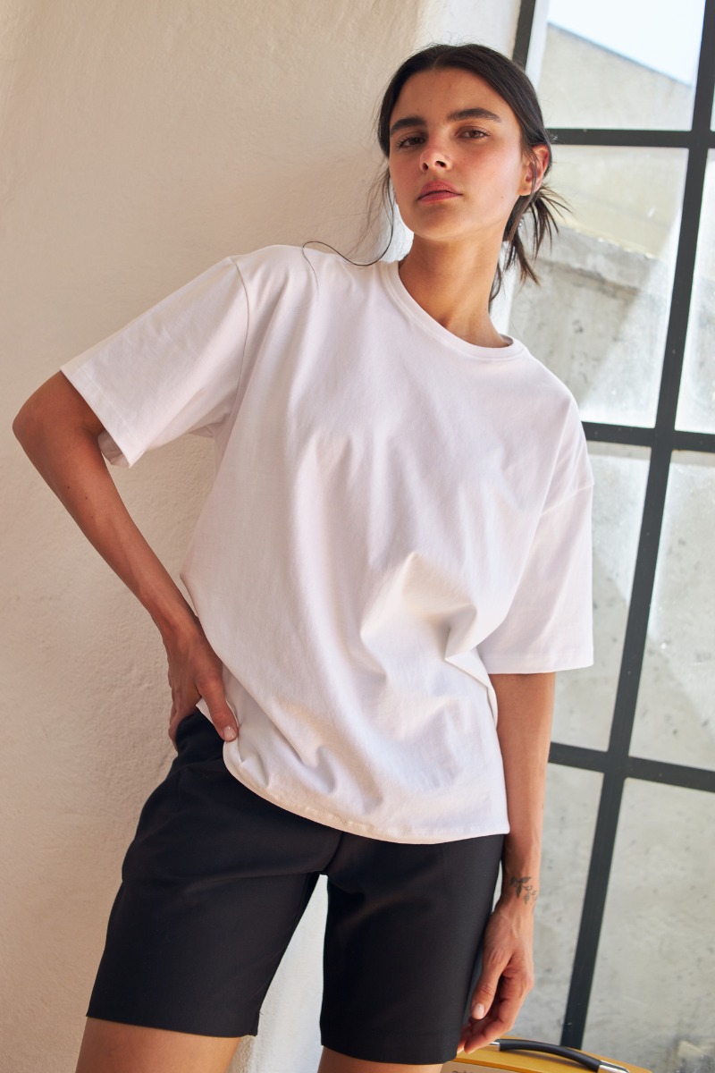 Polera Jacinta PIMA Oversize blanca