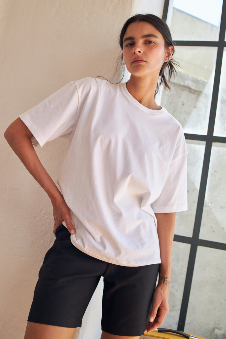 Polera Jacinta PIMA Oversize blanca