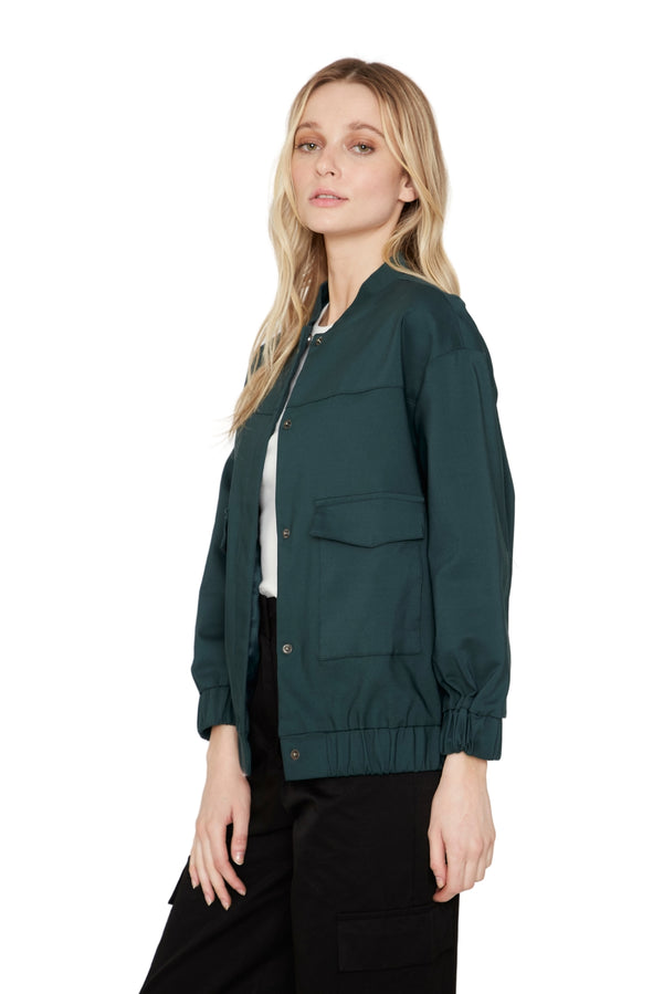 Chaqueta Bomber manga larga verde