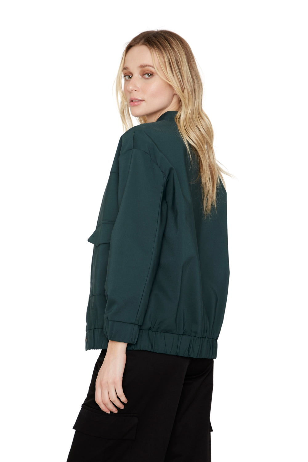 Chaqueta Bomber manga larga verde