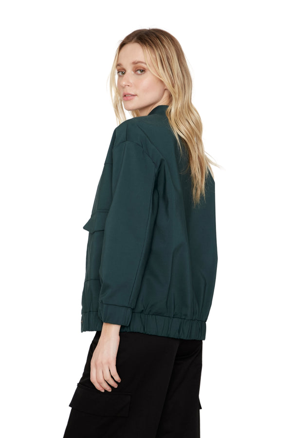 Chaqueta Bomber manga larga verde