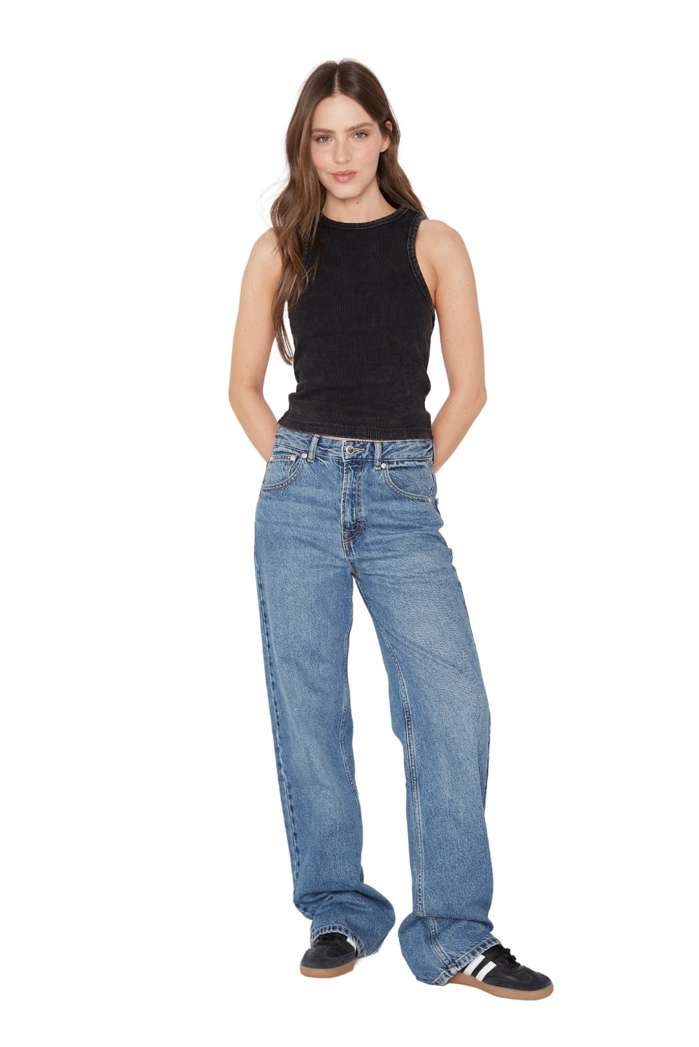 Rib Tank Top negro