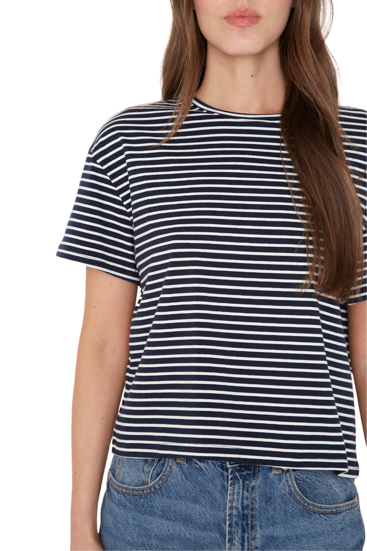 Polera Ara azul y blanca