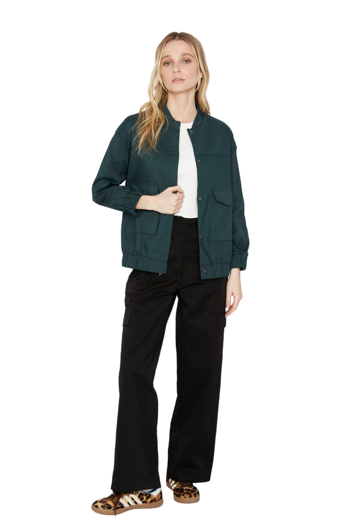 Chaqueta Bomber manga larga verde
