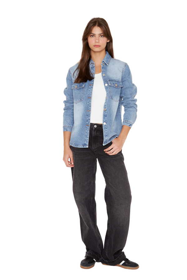 Camisa Porter Bolsillos azul