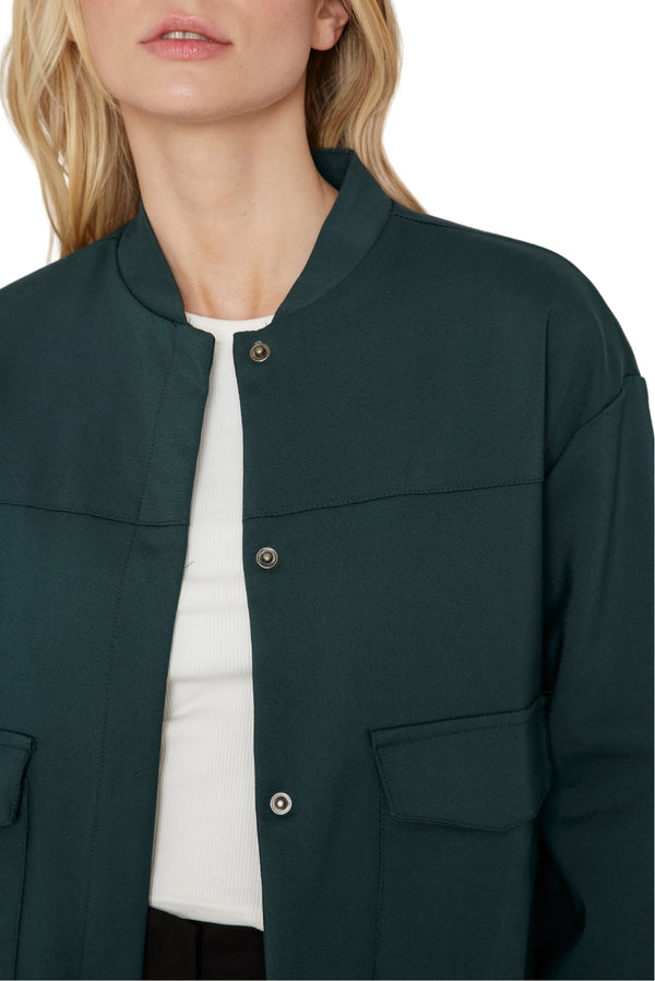 Chaqueta Bomber manga larga verde