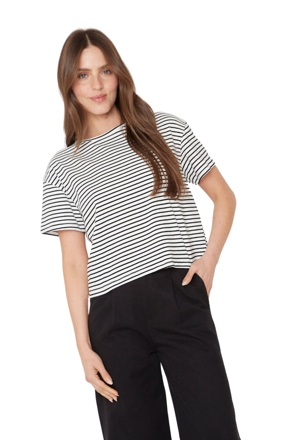 Polera Ara blanca y negra