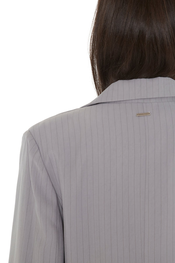 Blazer Oxford rayas gris
