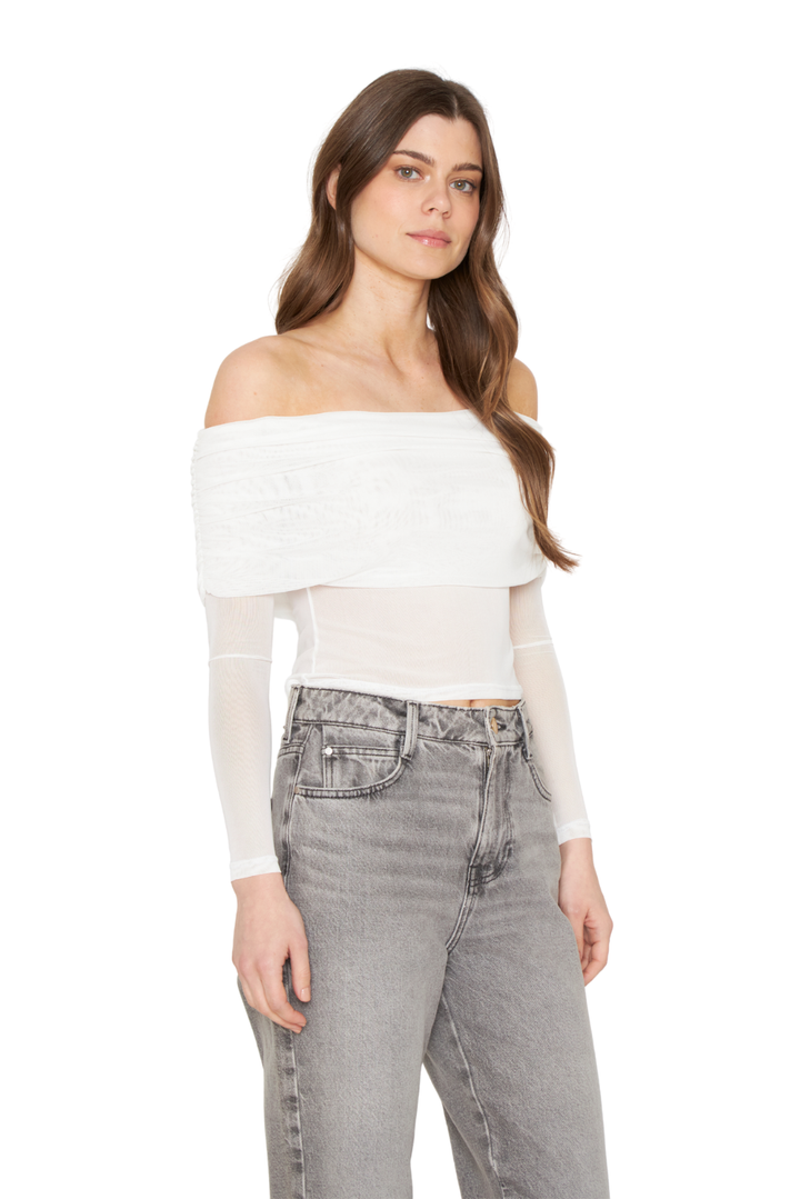 Polera Hombros Net blanca