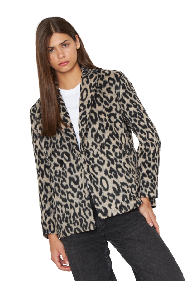 Abrigo Gala animal print gris