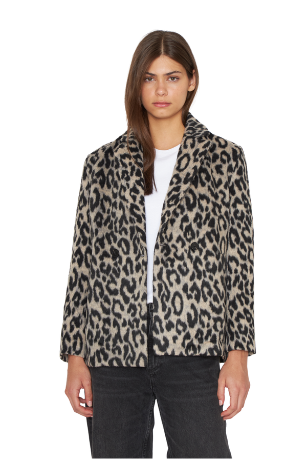 Abrigo Gala animal print gris