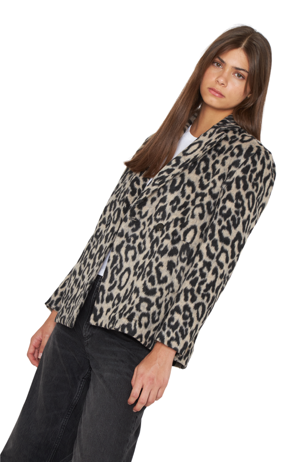 Abrigo Gala animal print gris