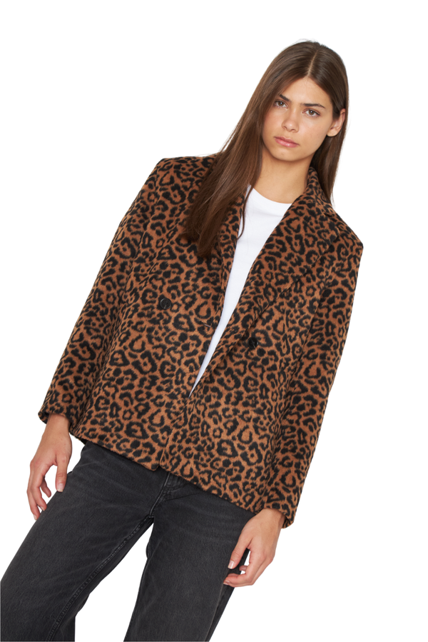 Abrigo Gala animal print camel