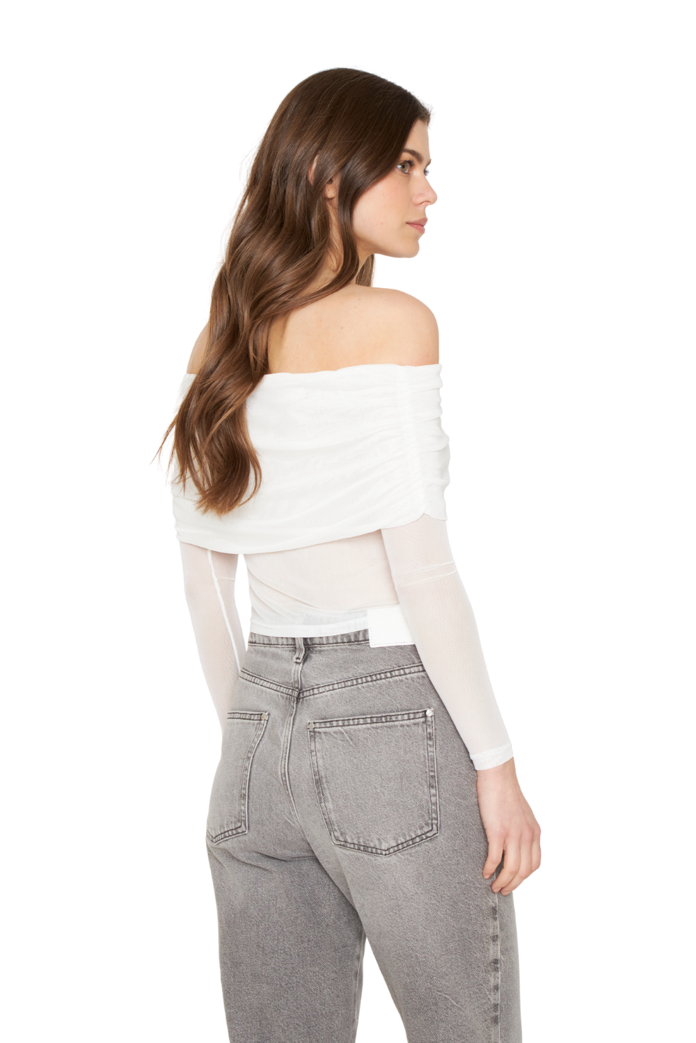 Polera Hombros Net blanca