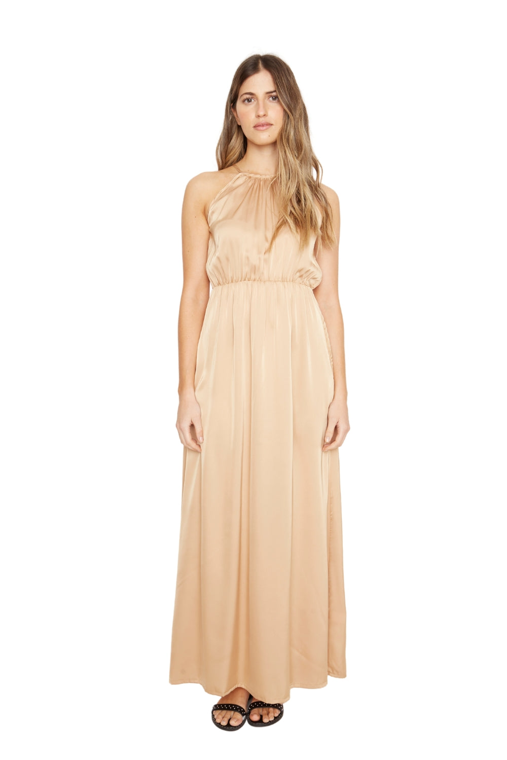 Vestido Renata satin dorado