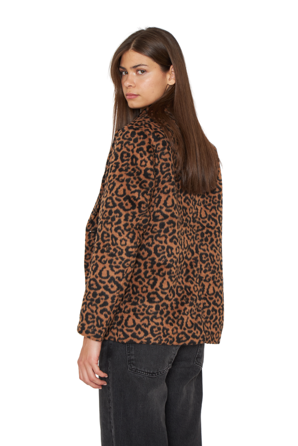 Abrigo Gala animal print camel