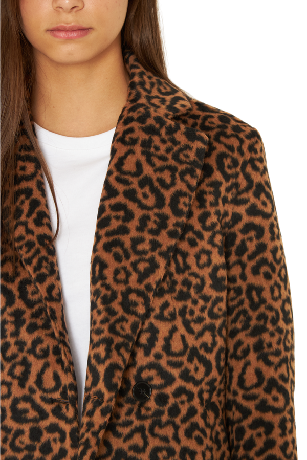 Abrigo Gala animal print camel