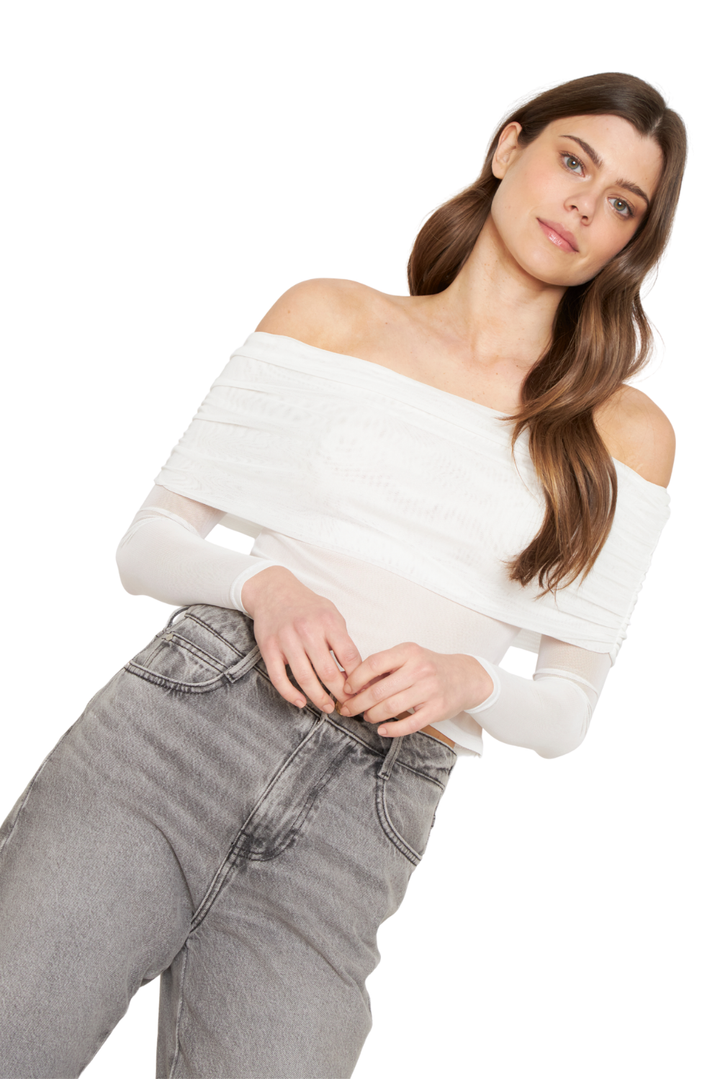 Polera Hombros Net blanca