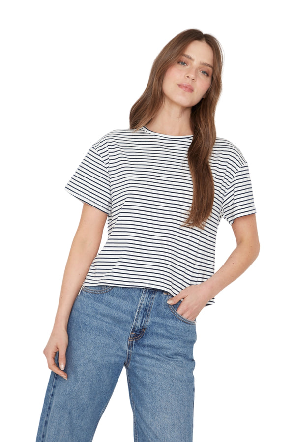 Polera Ara blanca y azul