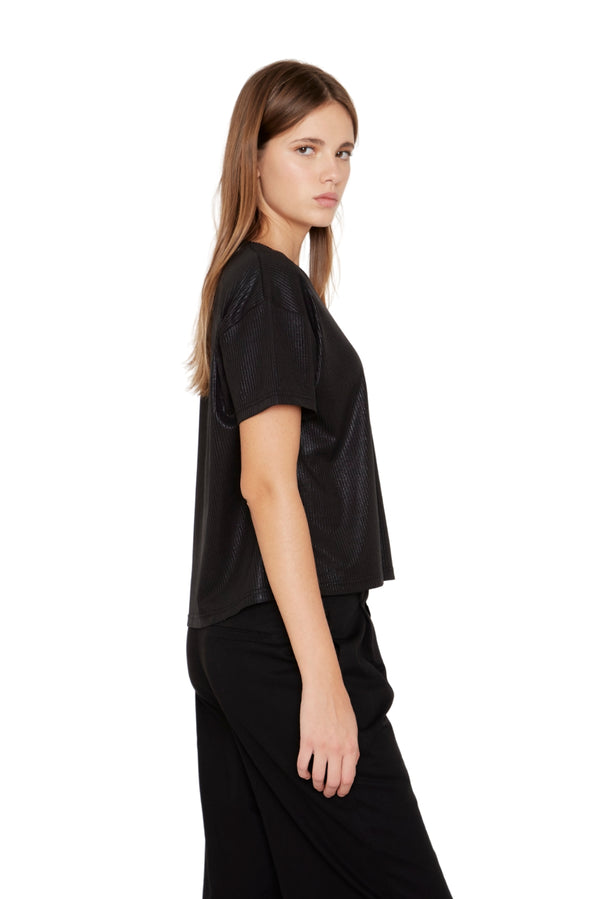 Polera Kurt glitter negra