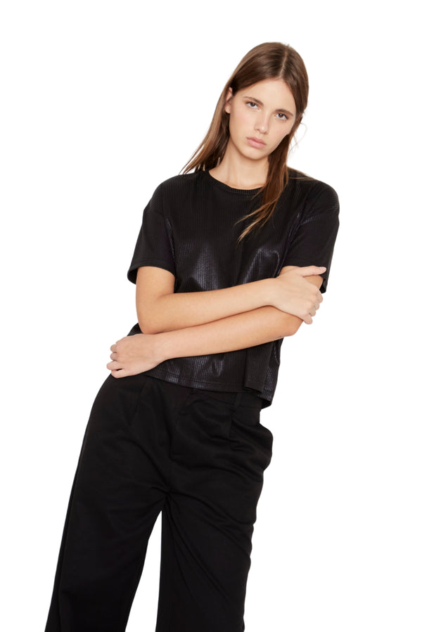 Polera Kurt glitter negra