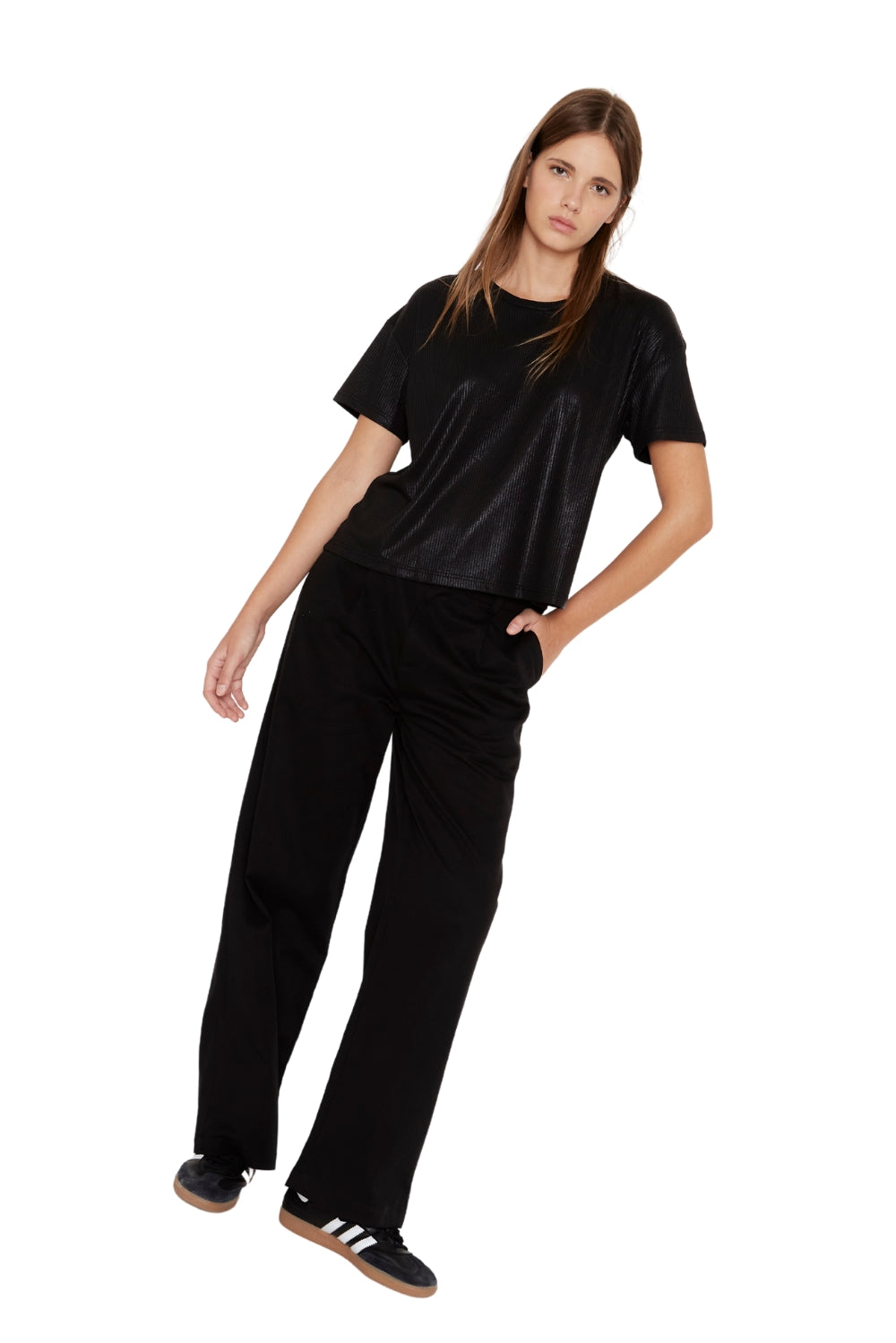Polera Kurt glitter negra