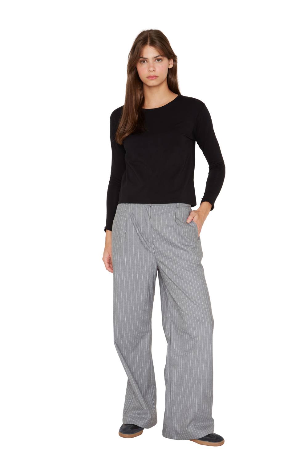 Pantalón Porter líneas gris