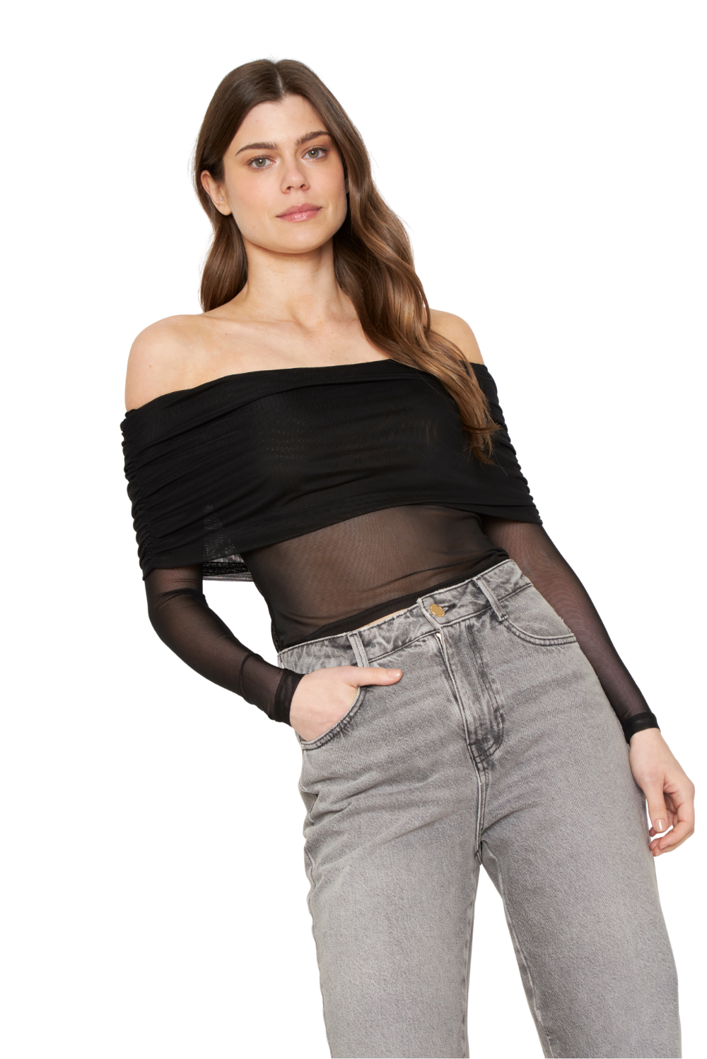 Polera Hombros Net negra