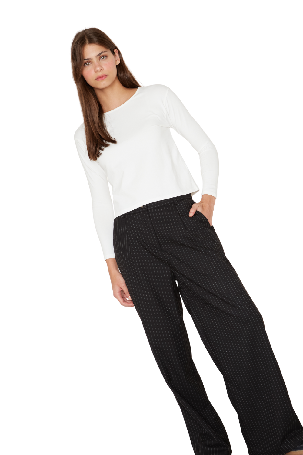 Pantalón Porter líneas negro