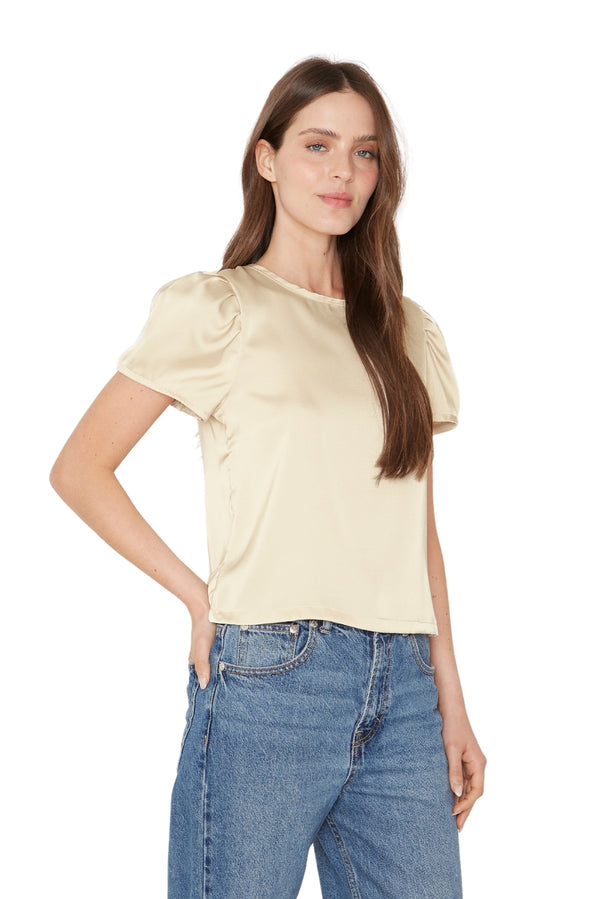 Blusa Olivia satin dorada