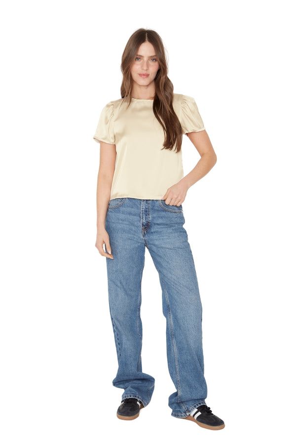 Blusa Olivia satin dorada