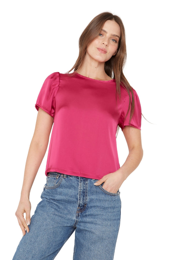 Blusa Olivia satin fucsia
