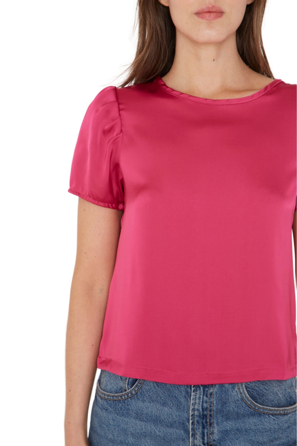 Blusa Olivia satin fucsia