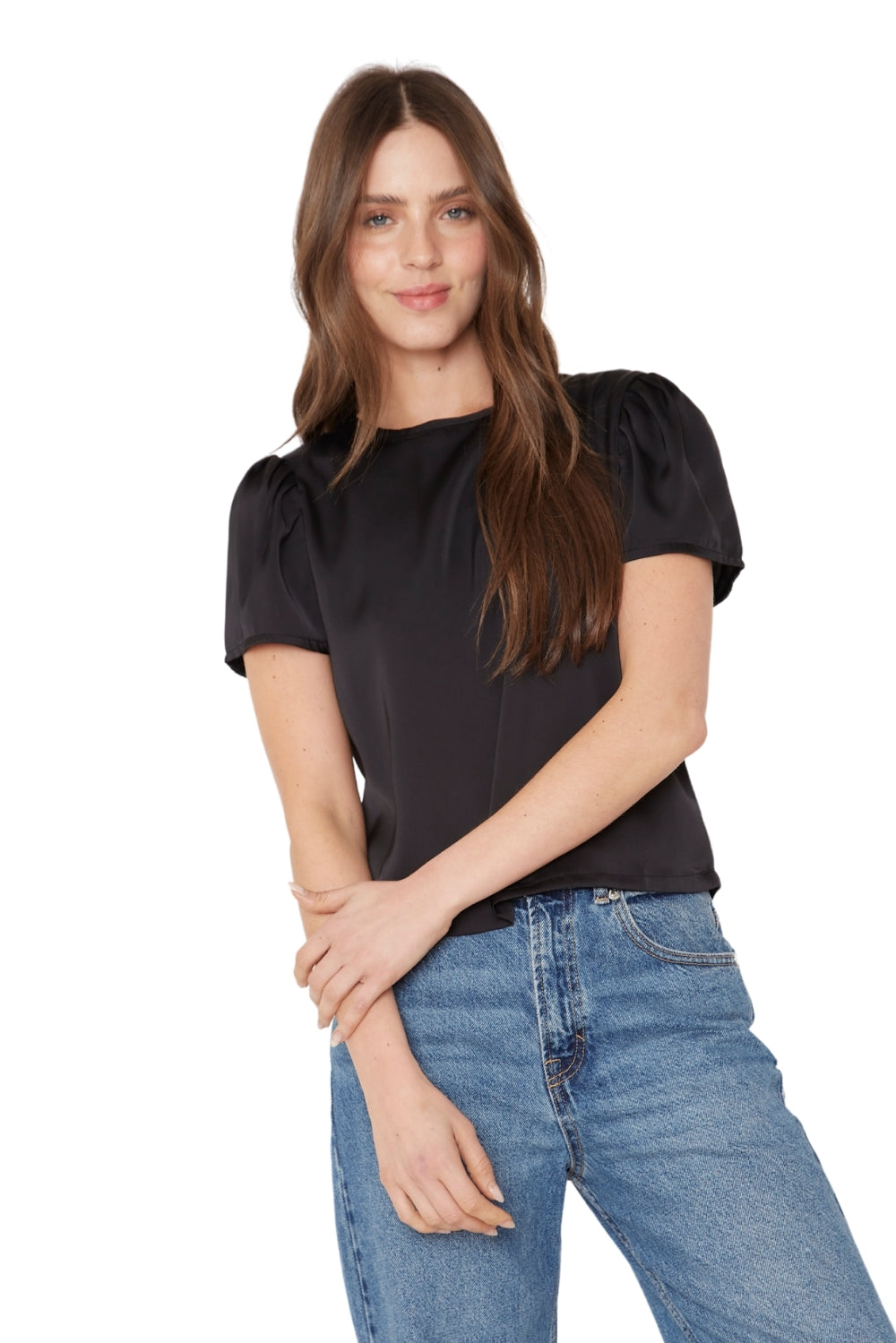 Blusa Olivia satin negra