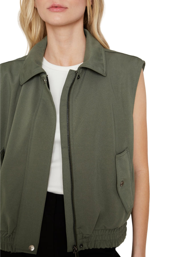 Chaqueta Bomber sin mangas verde