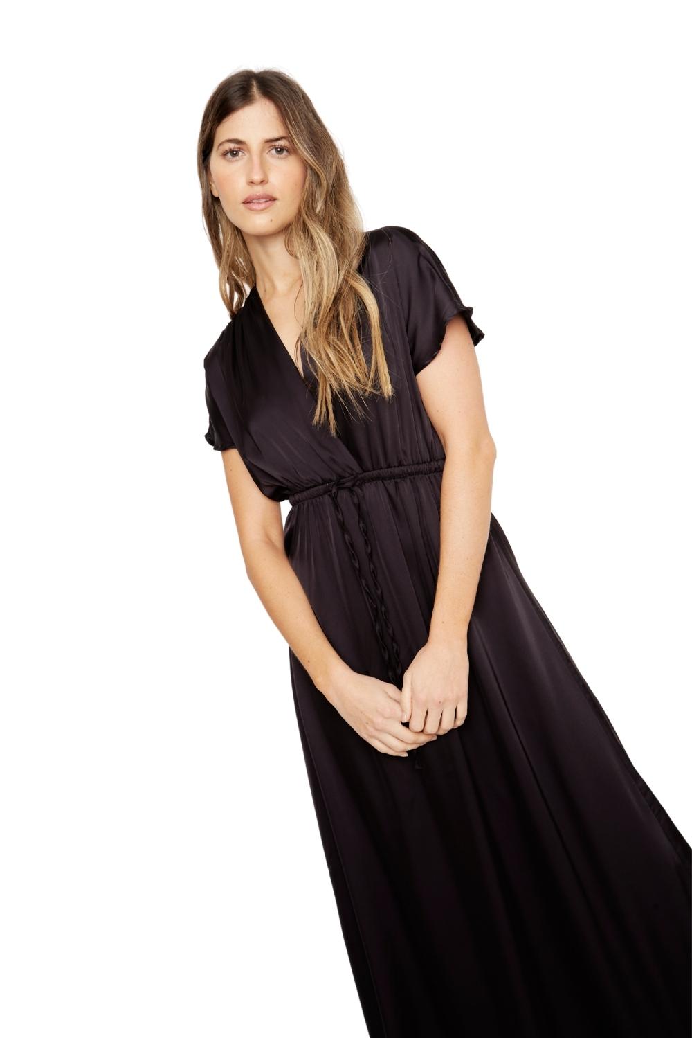Vestido Lucila satin negro