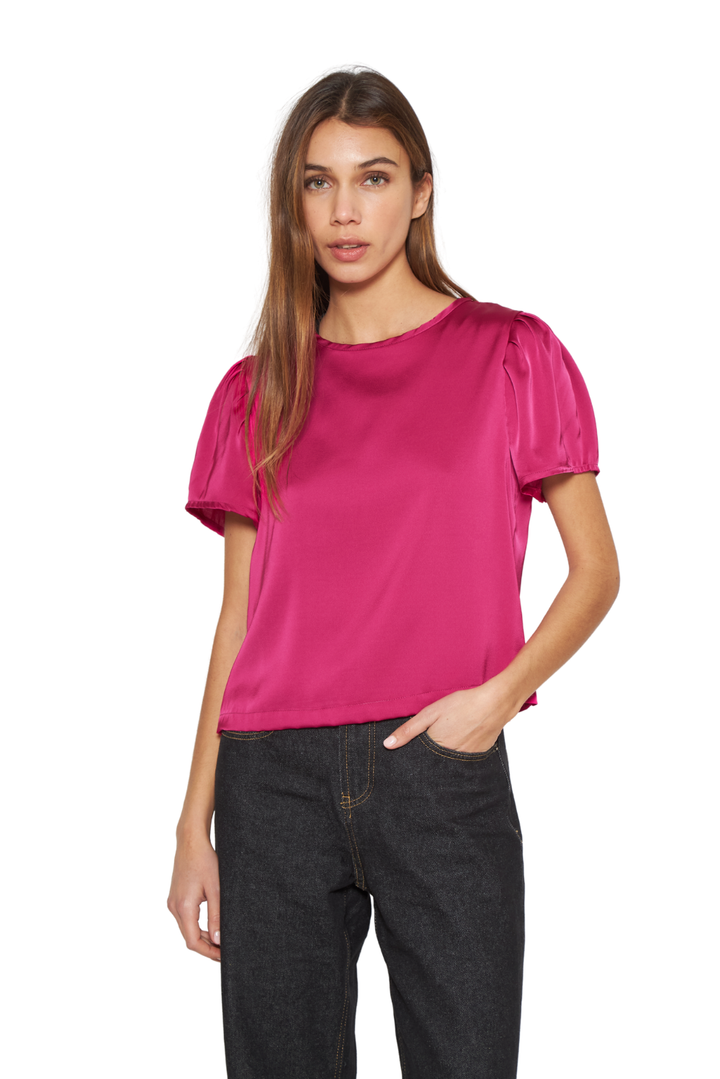 Blusa Olivia satin fucsia