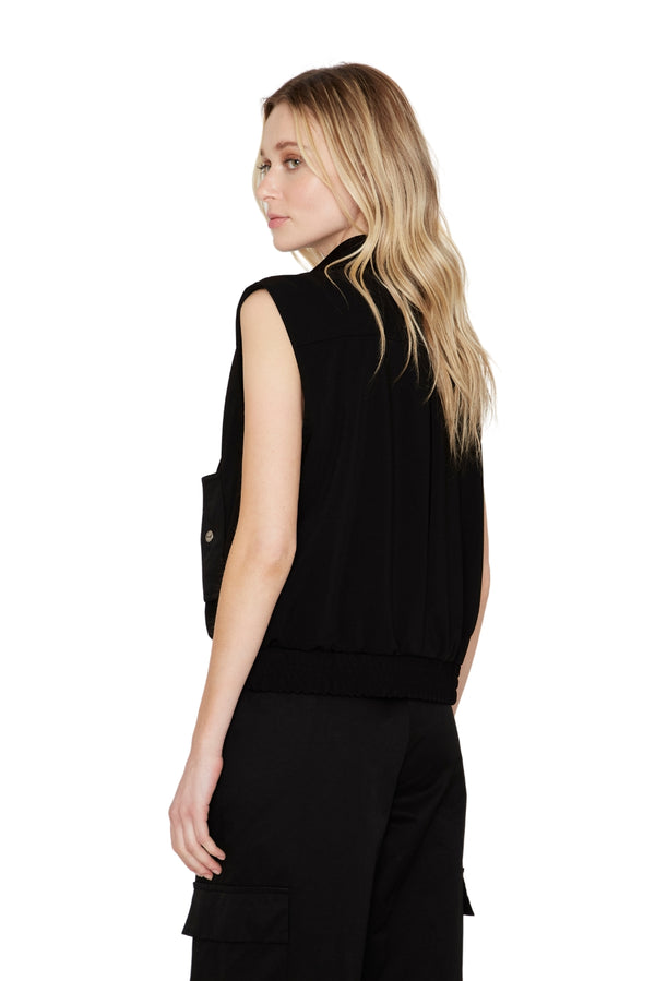 Chaqueta Bomber sin mangas negra